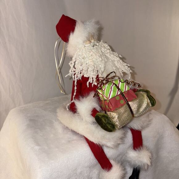 Santa Claus Posable Doll Figurine 14" tall Can Sit Or Hang Holiday Decor - Picture 2 of 11